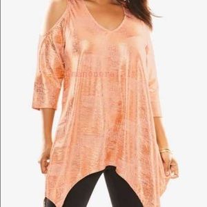 Roaman’s Rose Gold Metallic Tunic Size 18/20